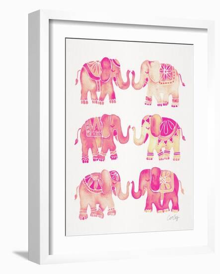 Pink Elephants-Cat Coquillette-Framed Art Print