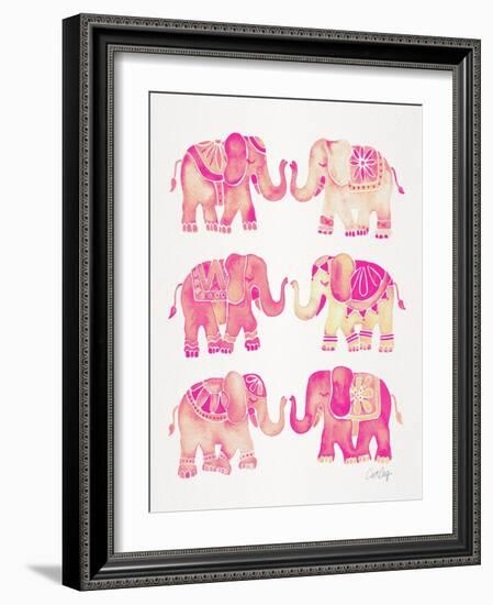 Pink Elephants-Cat Coquillette-Framed Art Print