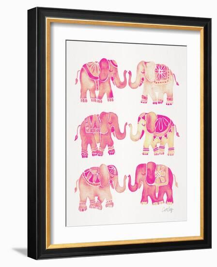 Pink Elephants-Cat Coquillette-Framed Art Print