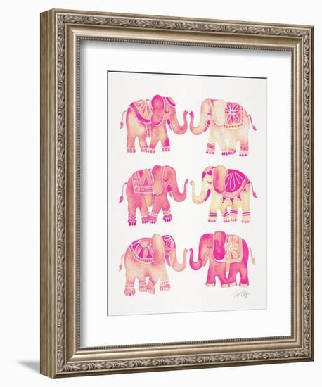 Pink Elephants-Cat Coquillette-Framed Art Print