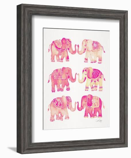 Pink Elephants-Cat Coquillette-Framed Art Print