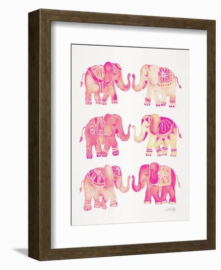 Pink Elephants-Cat Coquillette-Framed Art Print