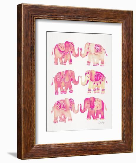 Pink Elephants-Cat Coquillette-Framed Art Print