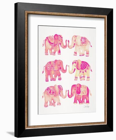 Pink Elephants-Cat Coquillette-Framed Art Print