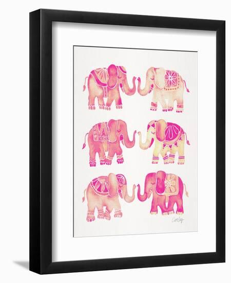 Pink Elephants-Cat Coquillette-Framed Art Print