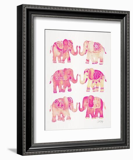 Pink Elephants-Cat Coquillette-Framed Art Print