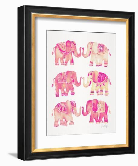 Pink Elephants-Cat Coquillette-Framed Art Print