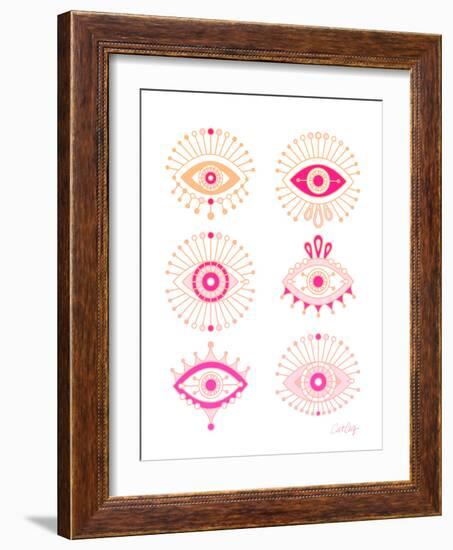Pink Evil Eyes-Cat Coquillette-Framed Giclee Print