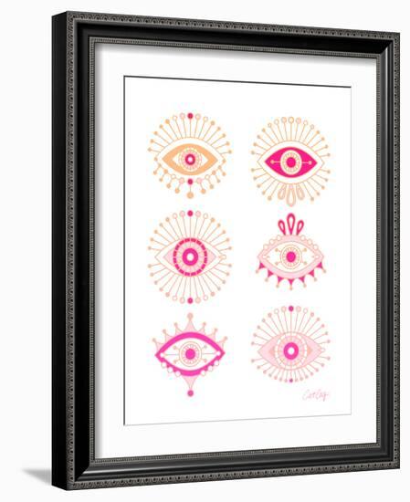 Pink Evil Eyes-Cat Coquillette-Framed Giclee Print