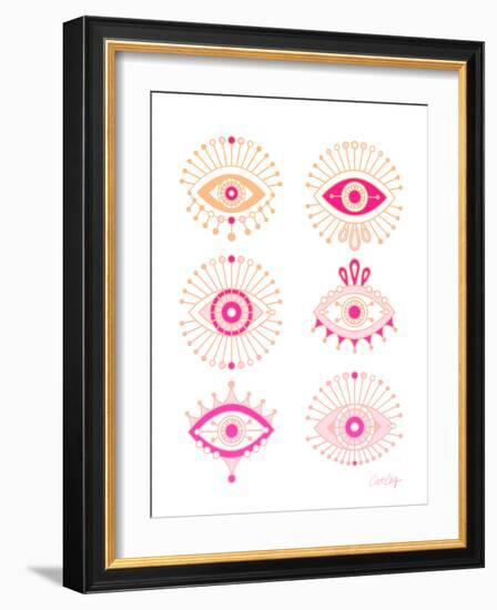 Pink Evil Eyes-Cat Coquillette-Framed Giclee Print