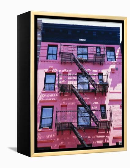 Pink Facade and Stairs in Soho, New York, New York State, USA-I Vanderharst-Framed Premier Image Canvas