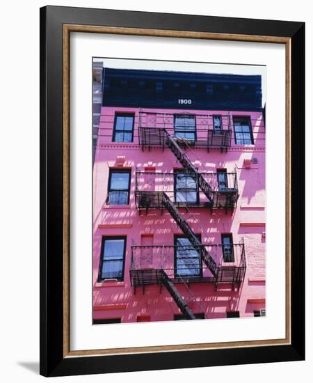 Pink Facade and Stairs in Soho, New York, New York State, USA-I Vanderharst-Framed Photographic Print