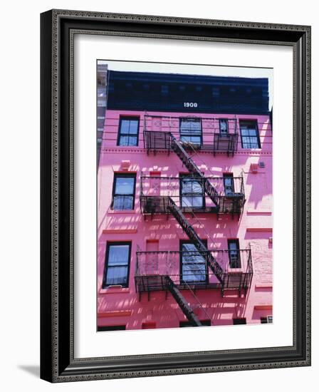 Pink Facade and Stairs in Soho, New York, New York State, USA-I Vanderharst-Framed Photographic Print