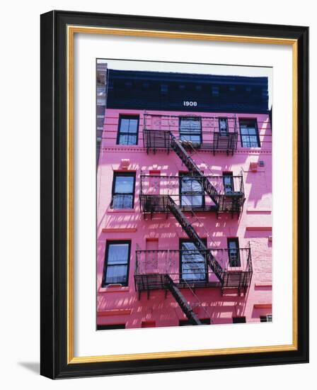 Pink Facade and Stairs in Soho, New York, New York State, USA-I Vanderharst-Framed Photographic Print