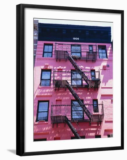 Pink Facade and Stairs in Soho, New York, New York State, USA-I Vanderharst-Framed Photographic Print