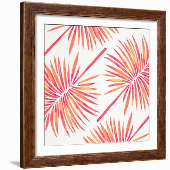 Pink FanPalm Pattern-Cat Coquillette-Framed Giclee Print