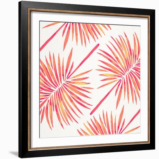 Pink FanPalm Pattern-Cat Coquillette-Framed Giclee Print