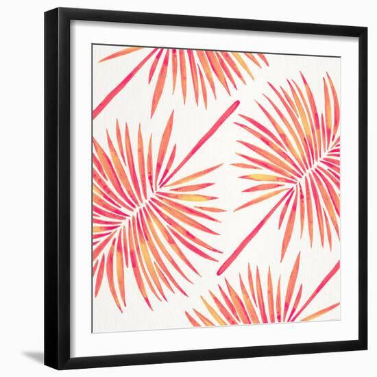 Pink FanPalm Pattern-Cat Coquillette-Framed Giclee Print