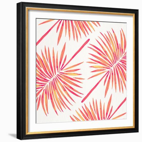 Pink FanPalm Pattern-Cat Coquillette-Framed Giclee Print