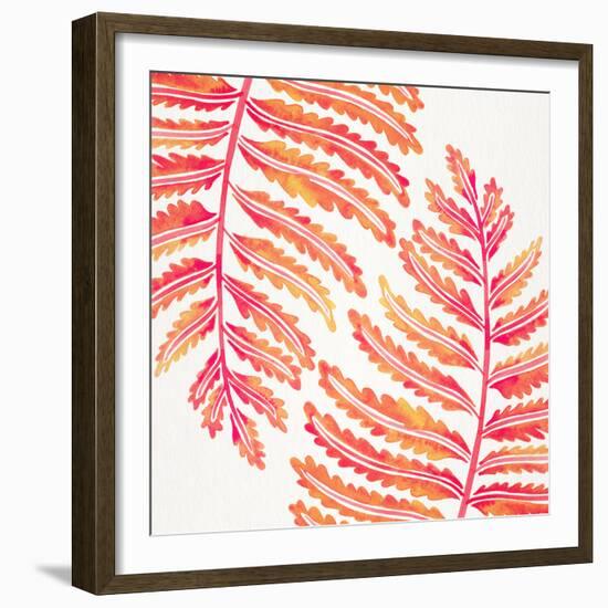 Pink Fern Leaf Pattern-Cat Coquillette-Framed Giclee Print