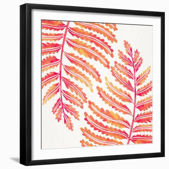 Pink Fern Leaf Pattern-Cat Coquillette-Framed Giclee Print