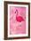 Pink Flamingo Bird Triangle Vector Poster-Moetz-Framed Art Print