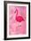 Pink Flamingo Bird Triangle Vector Poster-Moetz-Framed Art Print