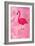 Pink Flamingo Bird Triangle Vector Poster-Moetz-Framed Art Print