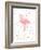 Pink Flamingo on Confetti-Peach & Gold-Framed Art Print