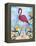 Pink Flamingo with Birds of Paradise flowers-Bee Sturgis-Framed Stretched Canvas