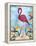 Pink Flamingo with Birds of Paradise flowers-Bee Sturgis-Framed Stretched Canvas