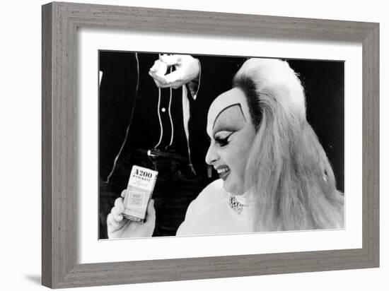 Pink Flamingos, Divine, 1972-null-Framed Premium Photographic Print