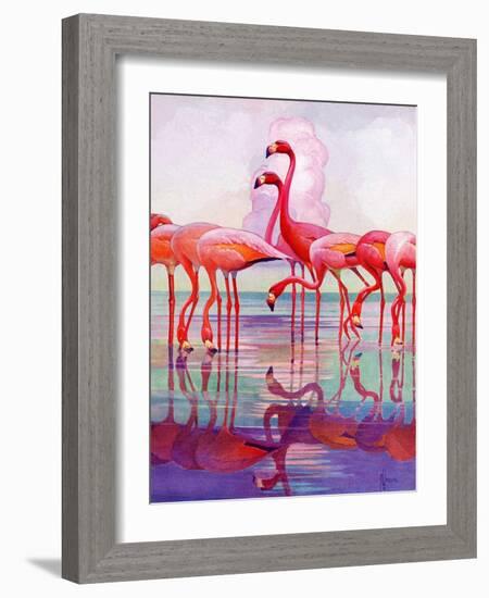 "Pink Flamingos,"January 29, 1938-Francis Lee Jaques-Framed Premium Giclee Print