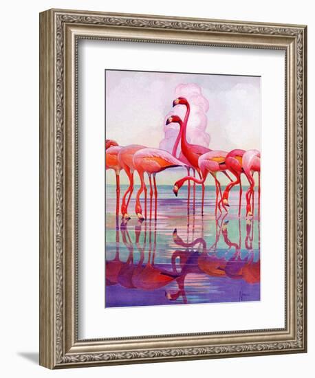 "Pink Flamingos,"January 29, 1938-Francis Lee Jaques-Framed Giclee Print