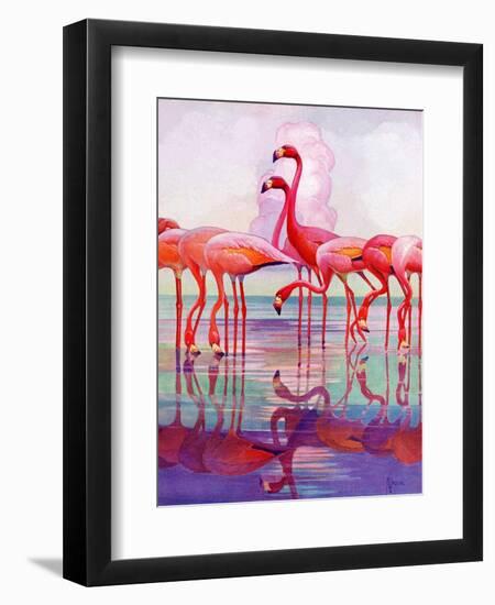 "Pink Flamingos,"January 29, 1938-Francis Lee Jaques-Framed Giclee Print