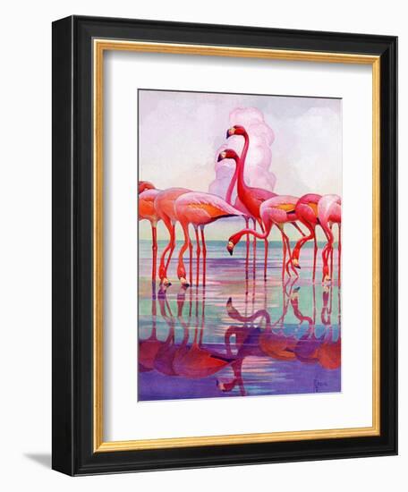 "Pink Flamingos,"January 29, 1938-Francis Lee Jaques-Framed Giclee Print