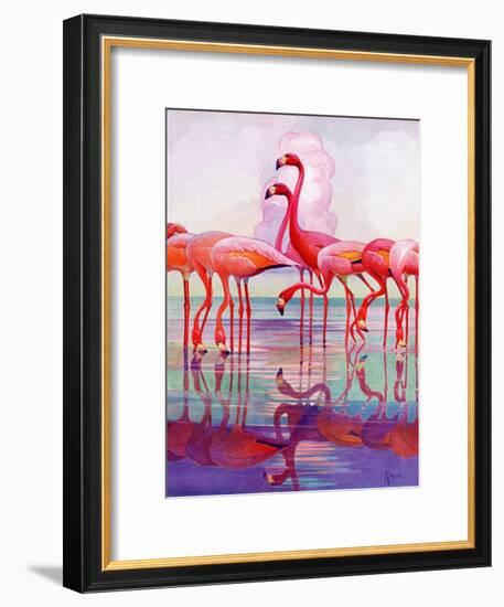 "Pink Flamingos,"January 29, 1938-Francis Lee Jaques-Framed Giclee Print