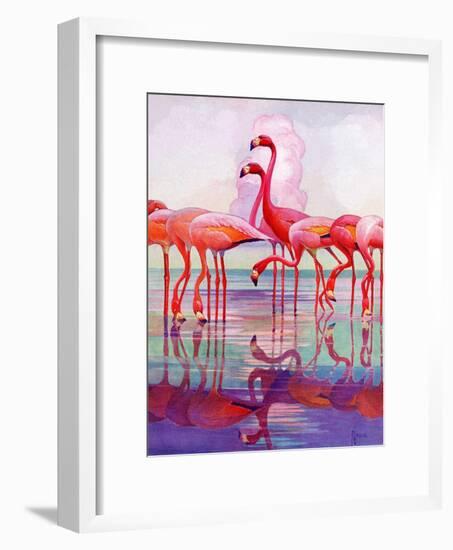 "Pink Flamingos,"January 29, 1938-Francis Lee Jaques-Framed Giclee Print