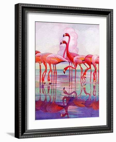 "Pink Flamingos,"January 29, 1938-Francis Lee Jaques-Framed Giclee Print