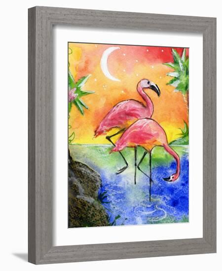 Pink Flamingos-sylvia pimental-Framed Art Print