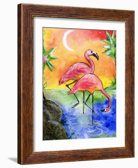 Pink Flamingos-sylvia pimental-Framed Art Print