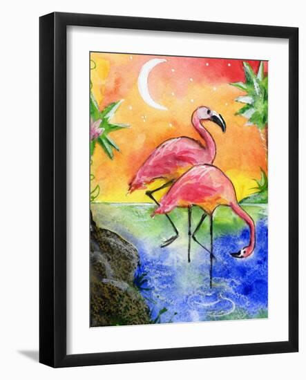 Pink Flamingos-sylvia pimental-Framed Art Print