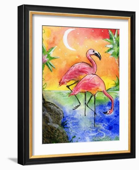 Pink Flamingos-sylvia pimental-Framed Art Print