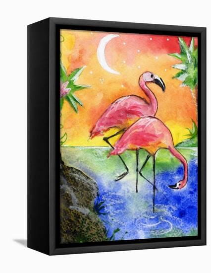 Pink Flamingos-sylvia pimental-Framed Stretched Canvas