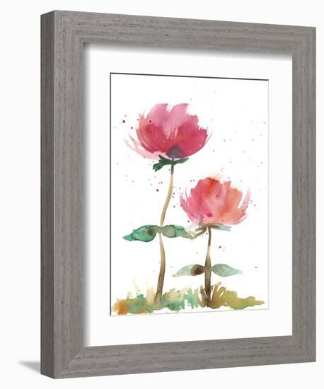 Pink Fleurs I-Alicia Ludwig-Framed Art Print