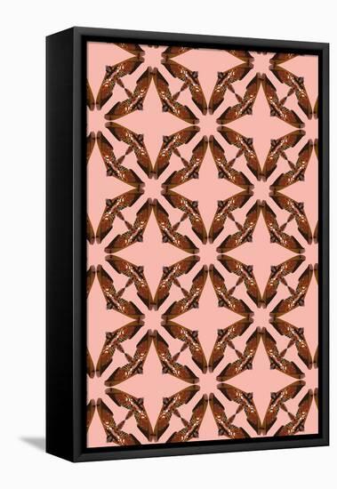 Pink Floral Moth Tiles-Belen Mena-Framed Premier Image Canvas