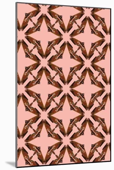 Pink Floral Moth Tiles-Belen Mena-Mounted Giclee Print