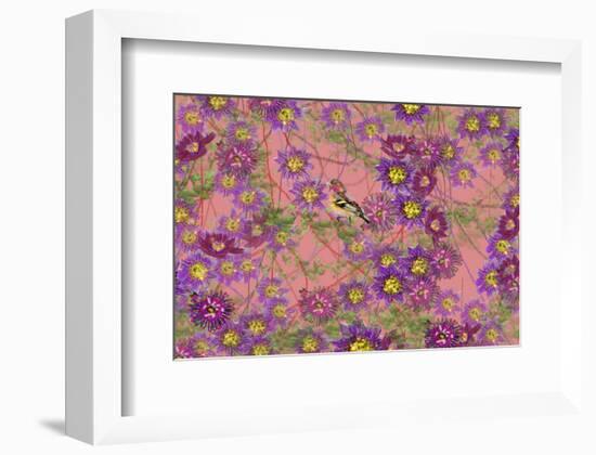 Pink floral pattern-Claire Westwood-Framed Premium Giclee Print