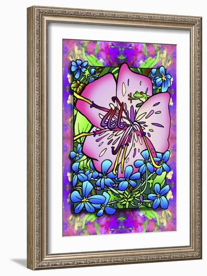 Pink Flower Frog-Howie Green-Framed Giclee Print