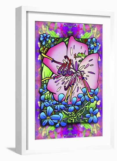 Pink Flower Frog-Howie Green-Framed Giclee Print